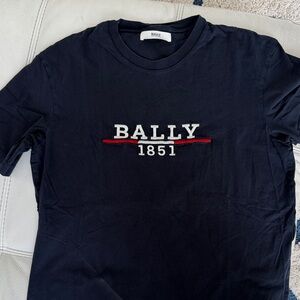 Bally Navy Blue T-Shirt with Red and White Logo